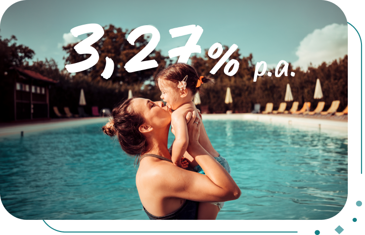 eine Mutter und ihre Tochter, die im Pool spielen